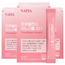 NATIA True Balance Inositol 40:1 Powder Sticks 30 Sticks 3 Pack Folic Acid Vitamin Choline Myo _ Made in KOREA